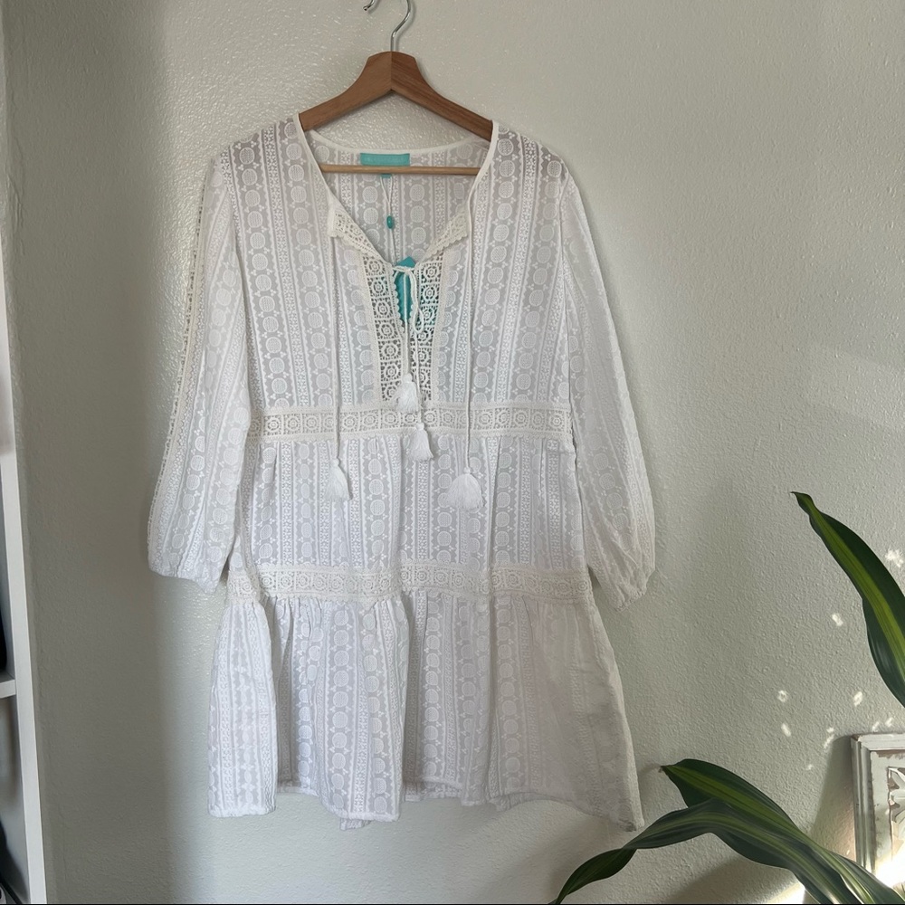j MELISSA ODABASH White Lace Dress NWT